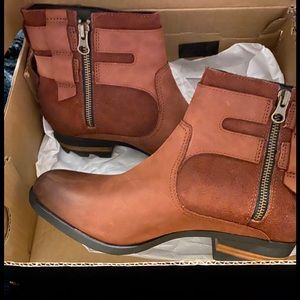 Brown boots price is firm